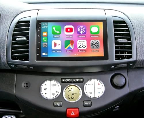 Autoradio pour Nissan Micra 2005 K12, 7 Pouces écran Tactile Poste Radio Voiture Bluetooth avec Wireless Carplay Android Auto GPS WiFi RDS/FM SWC Caméra de...