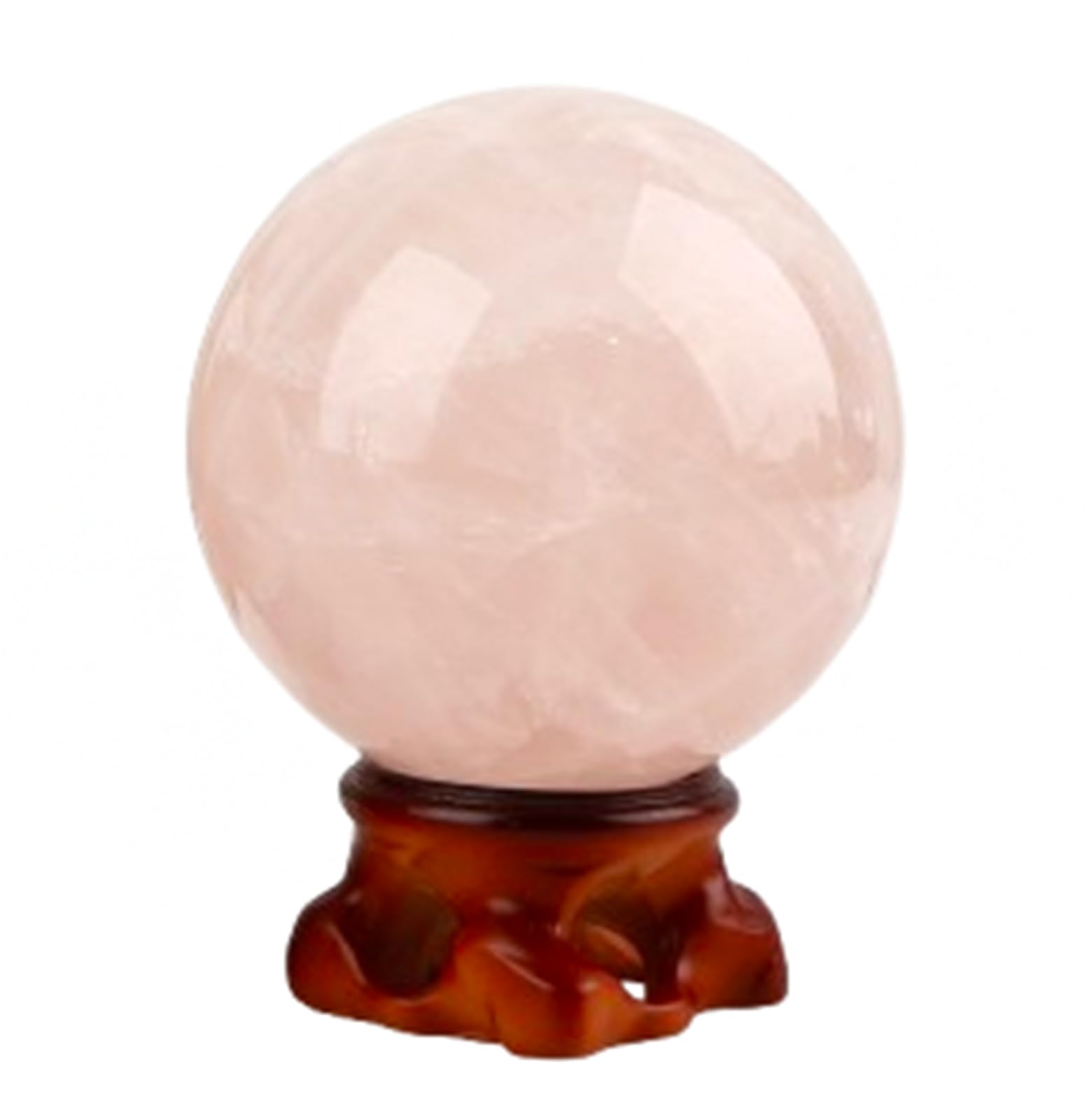 DPURPIWADY 50mm Rose Quartz Crystal Ornament, Sphere Stone Ball with Stand, Feng Shui Decor for Divination Witchcraft