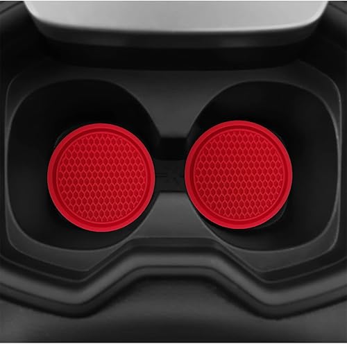 Miniatura 6 de Portavasos para automóvil, paquete de 6 posavasos universales antideslizantes para automóvil, accesorios para el interior del automóvil, color rojo