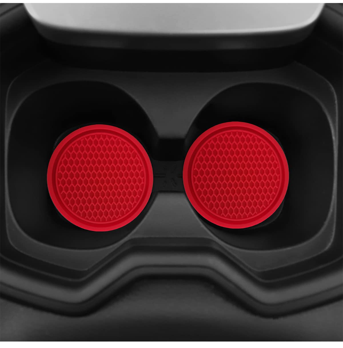 Sottobicchieri Auto Universali Impermeabili Antiscivolo - Confezione Da 4, Rosso, Diametro 7cm, In Silicone, Accessori Interni Auto