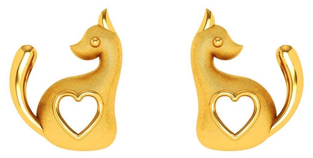 P.C. Chandra JewellersYellow Gold 22KT (916) Cat Stud Earrings