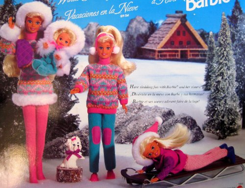 Set de Muñecas Barbie Winter Holiday con 4 muñecas y accesorios miniatura 6