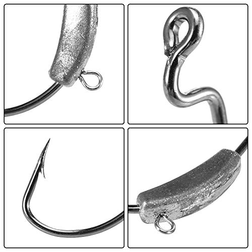 Yialia 5 PCS Cabeça Jig Gancho Farpado 1.5g 2.5g 3.5g 4g Aço Carbono Gancho de Pesca Equipamento de