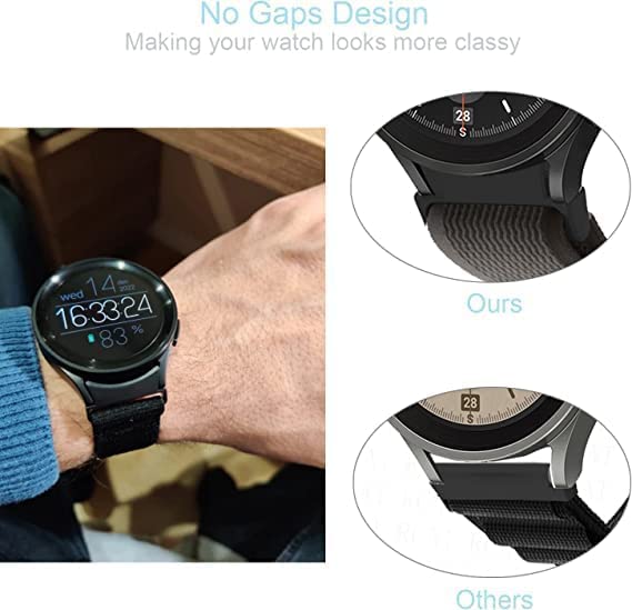 Image of ACHOR ACH59 20MM No Gap Arc Edge Ni-ke Air Hole / Nylon / Velcro / Milanese / Heavy Metal / Silicone Watch Straps Compatible for Samsung Galaxy Watch 4 Band & Galaxy Watch 5 Band 44mm 40mm /Watch 5 Pro Bands 45mm /Galaxy Watch 4 Classic Bands 46mm 42mm,20mm Sport Strap Wristbands for Men Women