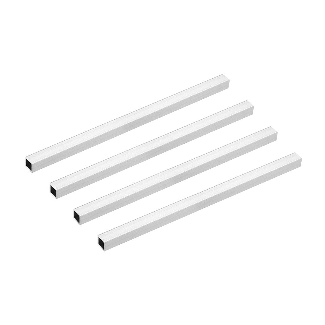uxcell 6063 Aluminum Square Tube, 10mmx10mmx1mm Wall Thickness 200mm Length Seamless Straight Pipe Tubing 4 Pcs