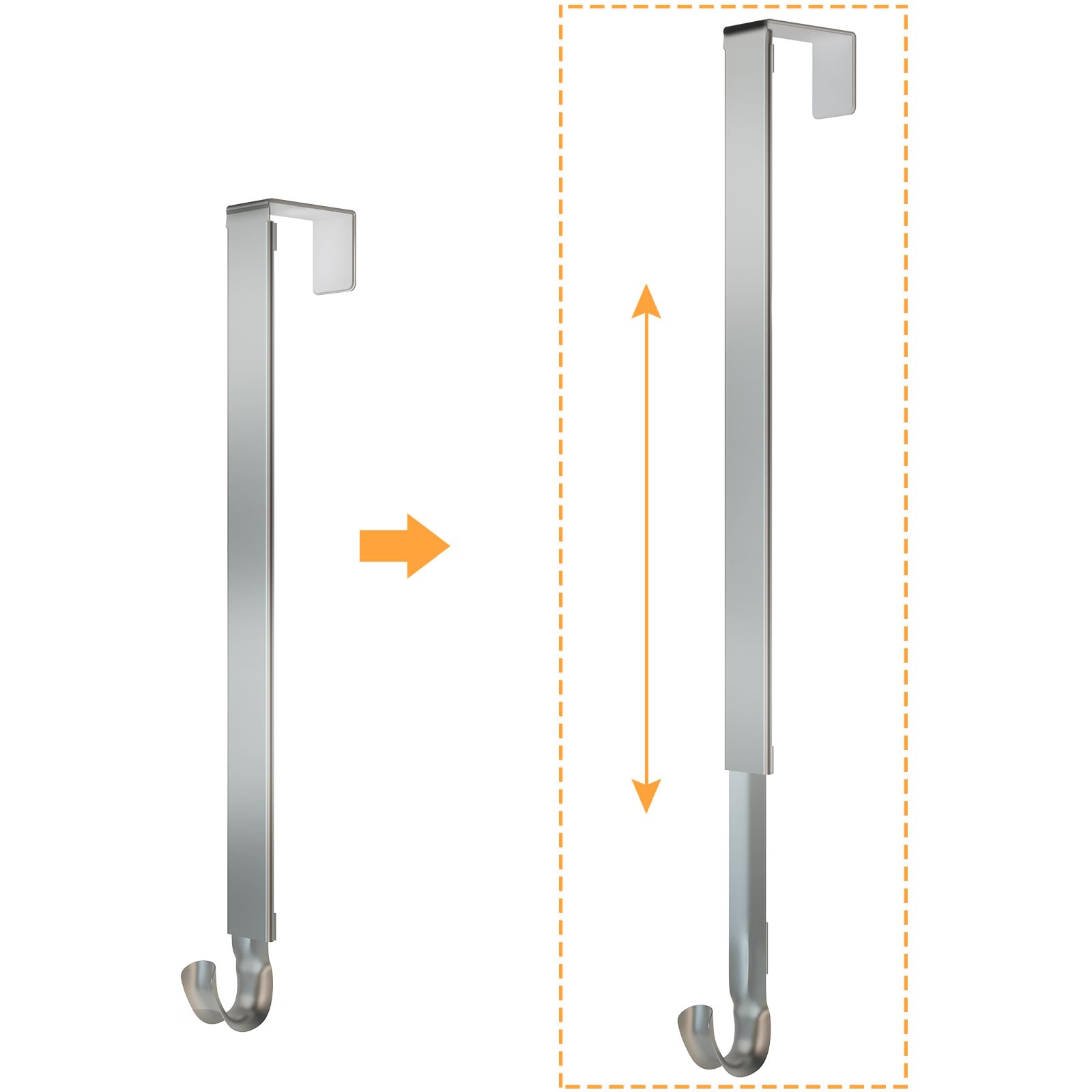 GameXcel Adjustable Wreath Hanger for Front Door from 15-25 Inch - 22 lbs Larger Door Hanger Christmas Wreaths Decorations Single Hook