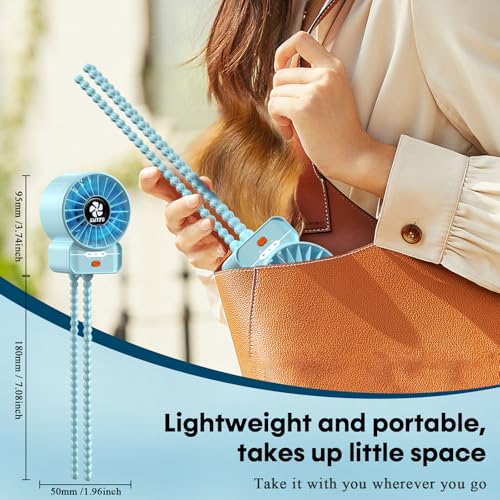 Image of AMTIFO Blue Baby Fan - USB Rechargeable, Quiet, Adjustable Speed, Portable Cooling Fan for Baby Stroller, Car Seats, Nurseries, and Outdoor Activities - Long Battery Life, Turbo Airflow