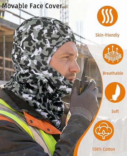 Image of BOCOMAL FR Face Mask Flame Resistant Balaclava 5.5oz Lightweight Arc Rated Helmet Liner Covering Hood for Welding