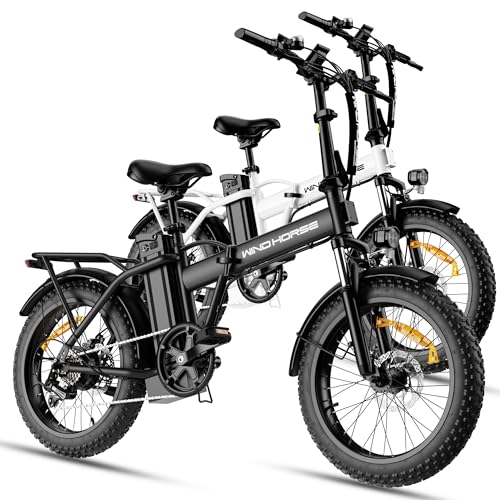 Foldable Electric Bike, Peak 983W Motor Ebike, 40-70 Miles & 20 MPH, 48V Removable Battery, 20' Fat Tire All-Terrain Electric Bicycle for Adults with 7-Speed, Suspension, Rear Rack, UL2849 Certified