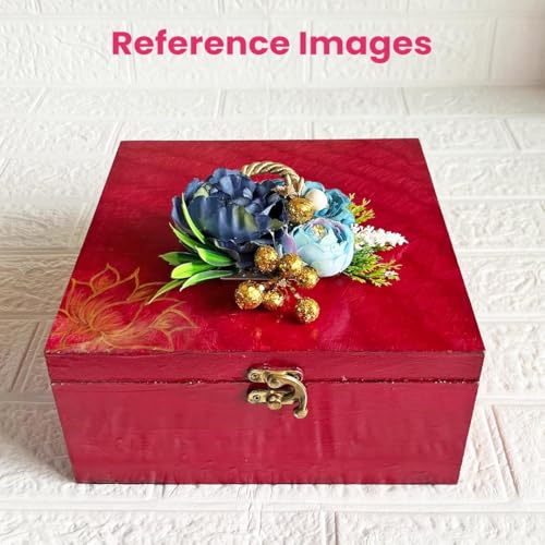 Image of ADIKALA Handmade Artificial Big Peonies 3 Flower Bunch for Trousseau Packing, Ready to use Flower Brooch Hamper for Decoration, Gift Wrapping Flowers (3, Montana)