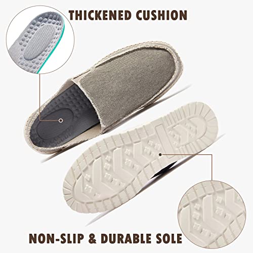 Mens Casual Slip On Shoes Canvas Comfortable Lightweight Men's Loafers & Slip-Ons Slippers With Arch Support Grey Size 7.5 #TOP3