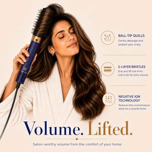 Image of Tash Hair 4 in 1 AirStyler- Auto Wrap Curlers, Volumizing Brush & Blow Dryer | 50% Less Heat Damage, 1200 Watts, 3 Heat Modes, 360 Airflow, Ionic Technology- All in One Styler (1 Year Warranty)