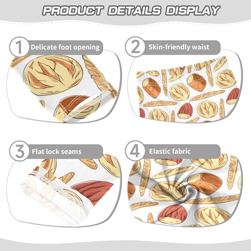 Bread Baguette and Loaf Girls Leggings,Workout Leggings for Girls Toddler Athletic Leggings Size for 3-10T3