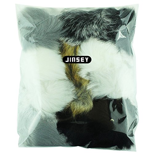 JINSEY 12pcs Faux Fake Fox Fur Fluffy Pom Pom Balls with Snap for Knitting Pompom Hat Hats Keychains Purse Charms Craft Making Supply