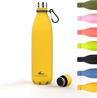 Daikoku Botella Agua Acero Inoxidable - 750ml - Botella Termica - Bebidas Frías 24 Horas y Calientes 12 Horas - Botella Agua Antigoteo - Doble Pared Libre de BPA - Amarillo