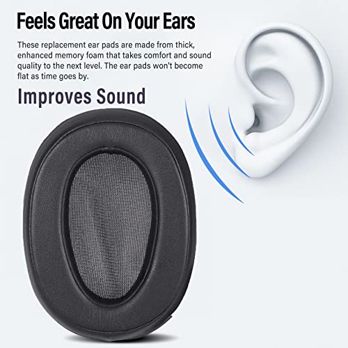Almohadillas para Sony WH-H900N, compatibles con auriculares Sony MDR-100ABN, cojín de oreja suave de espuma viscoelástica y cuero proteinico reemplazo para reparación de auriculares miniatura 4