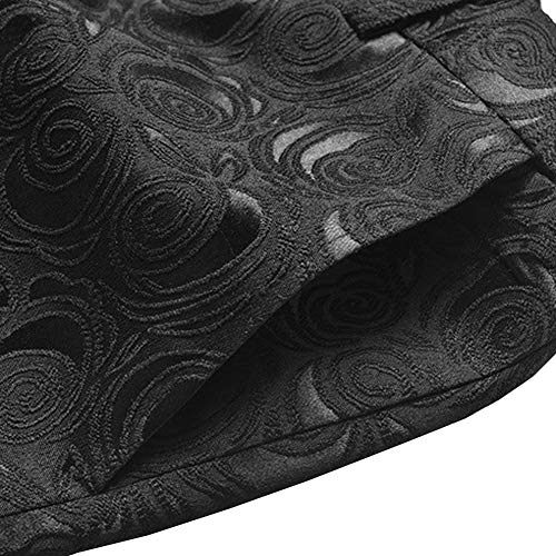 Wemaliyzd Men's Slim Fit Flat Front Patterned Suit Pants Expandable Waist3