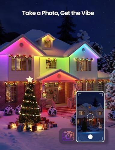 Lepro SW1 AI Smart Outdoor LED Strip Lights - 32.8ft IP65 Waterproof RGBCW Light Strips, 2700K-5700K Tunable Warm White, APP Control(No Remote), 2.4G Wi-Fi Lights for Holiday Decor, House, Porch, Eave - Image 6