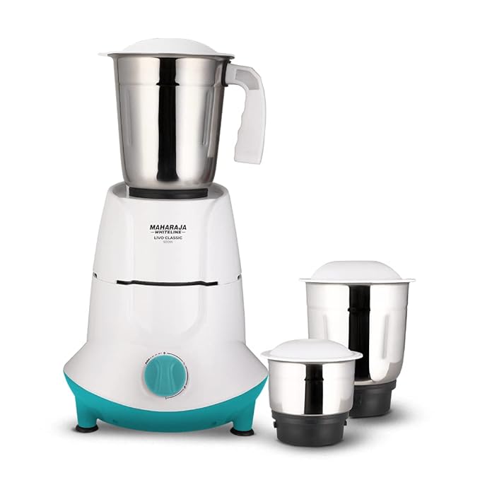 Maharaja Whiteline Livo Classic Mixer Grinder, 500W -MX-250 (Blue & White) at Rs. 2175