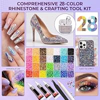 30000Pcs Bedazzling Kit Strasssteine für Nägel, 28Farben 3mm Glitzersteine Bedazzler Kit mit Pinzette & Wachsstift,Flatback Jelly Rhinestones für Nail Art DIY Basteln Nägel Textilien Diamond Painting – Ansicht 3