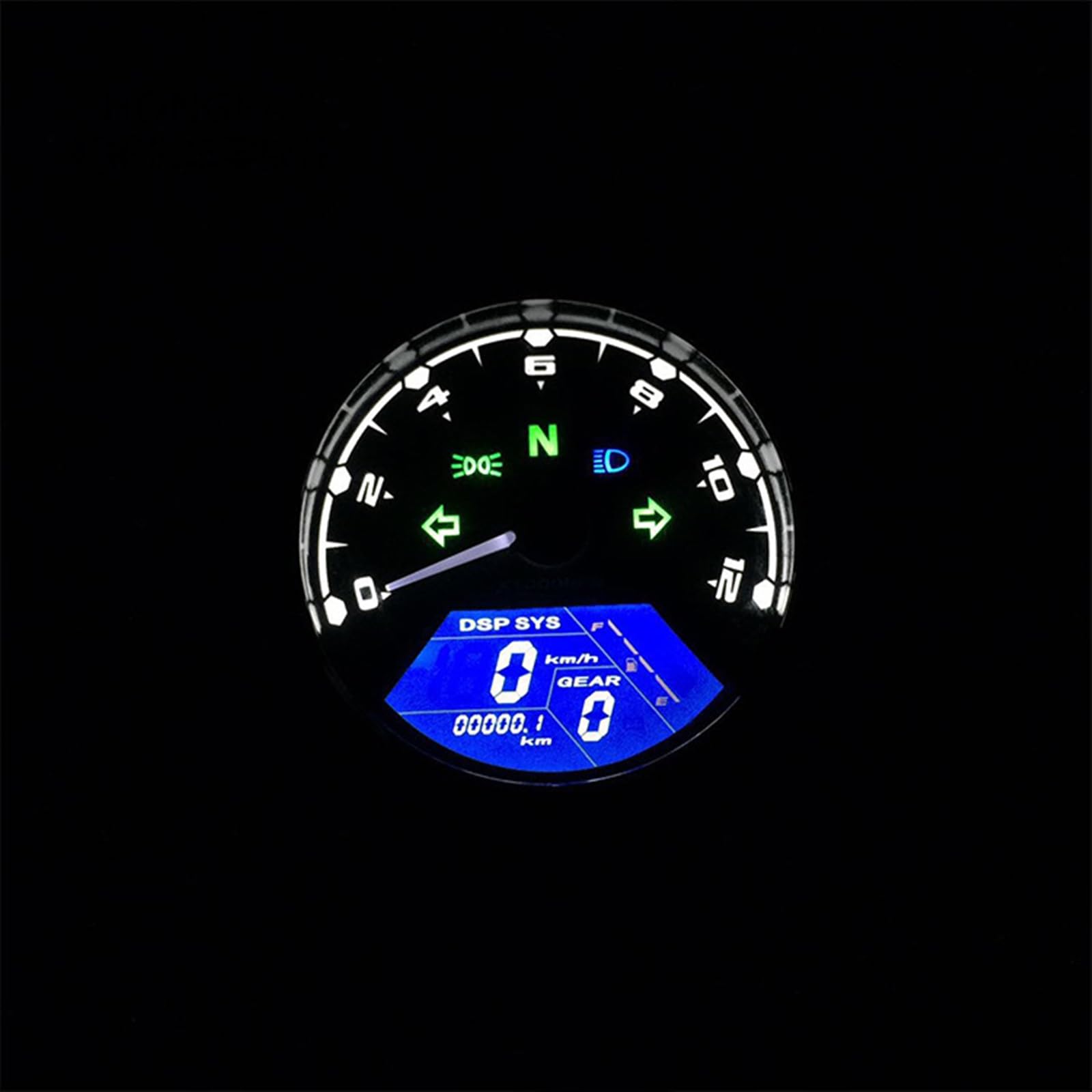 Tachimetro digitale universale for motocicletta, contachilometri, contachilometri, indicatore a doppia velocità, schermo LCD, 1-4 cilindri Misuratore per motociclette