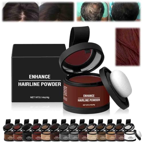 Veinsgrain Hair Color,Veinsgrain Root Cover Up,Veinsgrain Hair Powder,Veinsgrain Hair Touch Up,Veins Grain Hairline Powder,Enhance Hairline Powder for Women Men (04 Dark Auburn, 1)