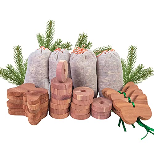 Stingmon Kit Repelente de Polillas 30 Piezas Antipolillas de Madera de Cedro Orgánico Natural Repelente de Insectos Eficaz Utilizado en Guardarropas, Ropa, Armarios, Zapateros y Cajones Cover