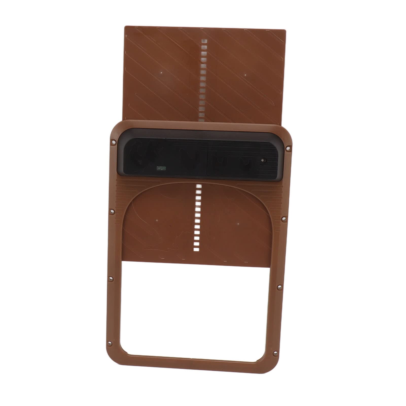 Sorandy Automatic On and Off Chicken Coop Door Opener Kit Light Sensing Battery Powered Multi Modes Plastic Chicken Door Auto Chicken Door Opener for Home Farms (Dark Brown)