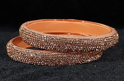 Image of NMII Glass with Zircon Gemstone and Glitter Kada Set For Women and Girls