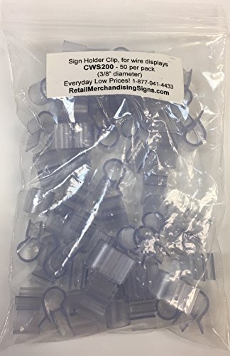 Cws200 - Super Grip Wire Clip Card Holder 1/2" Business Store Signs (50 Pack) Cards Sold Separately #TOP1