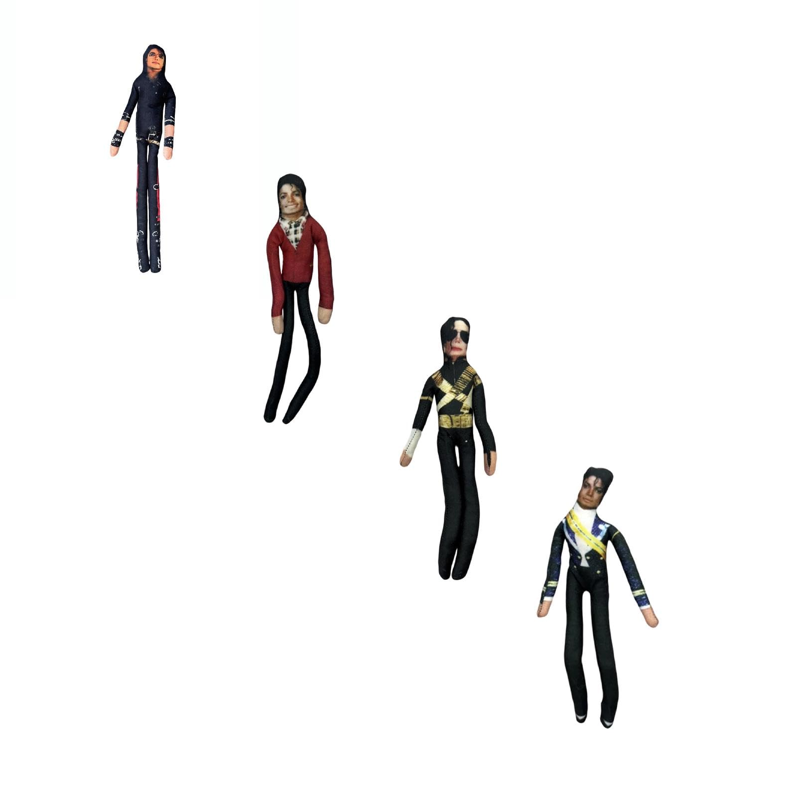 XOLTOAN Michael Plush Doll Mj Pillow with Bendable Wire Poseable Arms and Legs (4Pcs A)