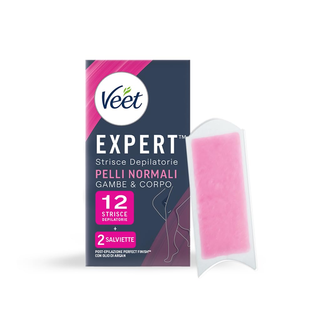 Veet Expert Strisce Corpo e Gambe Pelli Normali, 12 strisce