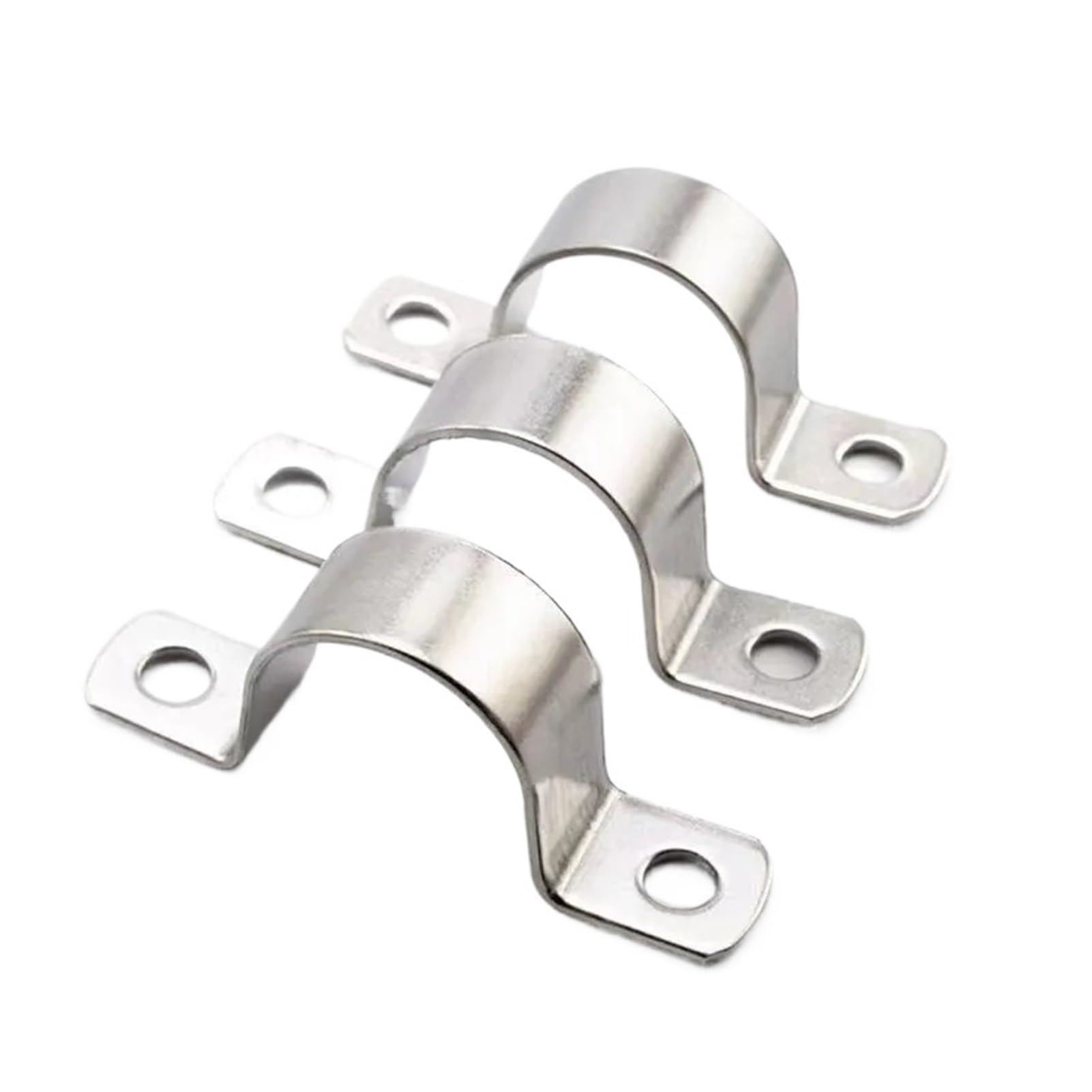 Saddle Strap clamp 10pcs 304 Stainless Steel Pipe Buckle Thickened Water Pipe Fastener Round Pipe U-Shaped Buckle Wall Fastening Tool Hardware(A5)