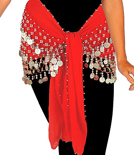 Belly Dance Plus Size Chiffon 3-Row Hip Scarf | TURKISTANI Plus2