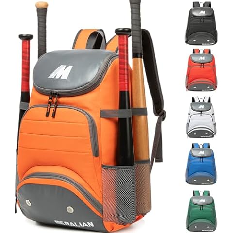 MERALIAN Baseball Bag - Backpack for Baseball,Lightweight Softball Bag with Shoe Compartment for Baseball, T-Ball & Softball Equipment & Gear. (ORANGE) Cover