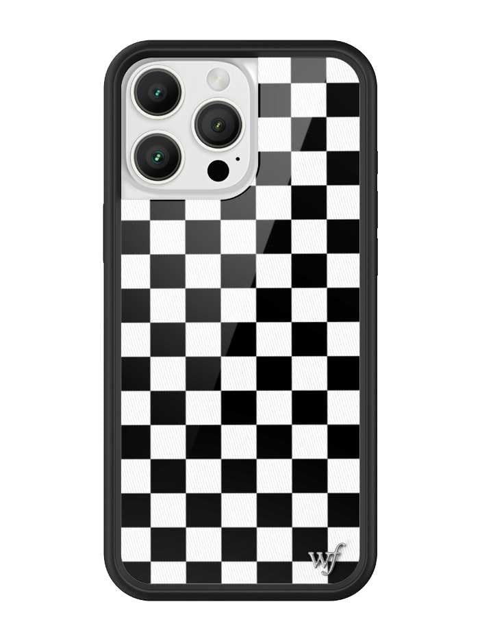 Image of Wildflower Cases - Compatible with iPhone 16 Pro Max | Protective Black Bumper, 6.5ft Drop Test Certified, Women Owned Small Business | Checkers Black