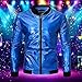 SUWBMHWE Men's Metallic Jacket 70s Disco Mens 3xl Men Casual Party Jackets Lightweight Dressy Sequin for Bomber Fashion Funny Windbreaker Gold Outfit Purple Black Golf Light