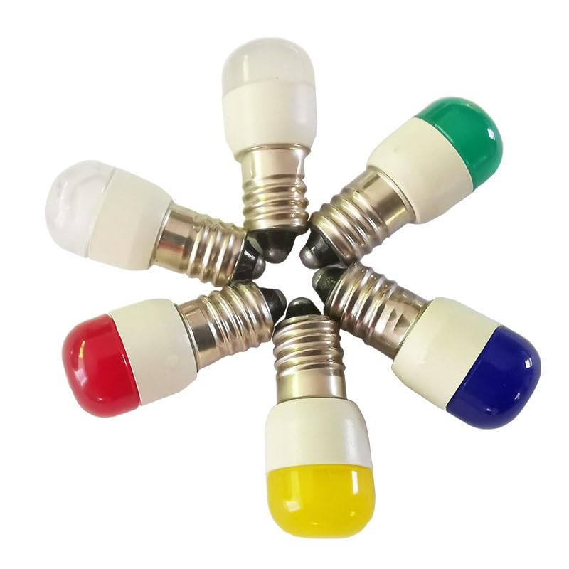 HHF Home Lighting, Lot de 50 Ampoules LED colorées ELD DC 3/6/12/24/36 V 0,5 W E10/E12, Lampe Torche à LED(Bianco,E12 24V)