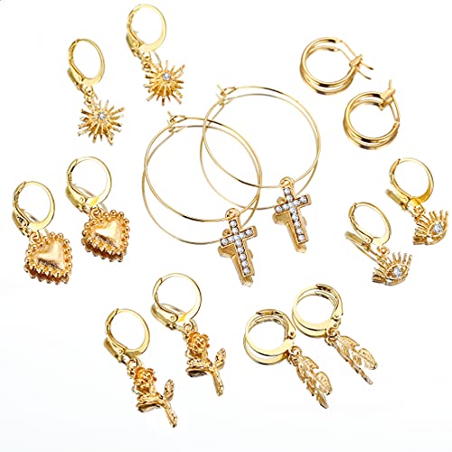 Image of Shining Diva Fashion Stylish Combo Metal Earrings for Women and Girls