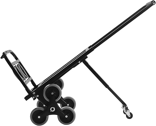 Miniatura 5 de Carro de mano plegable de alta resistencia de 400 libras, carrito de escalada de escaleras con mango telescópico, carrito plegable de acero con