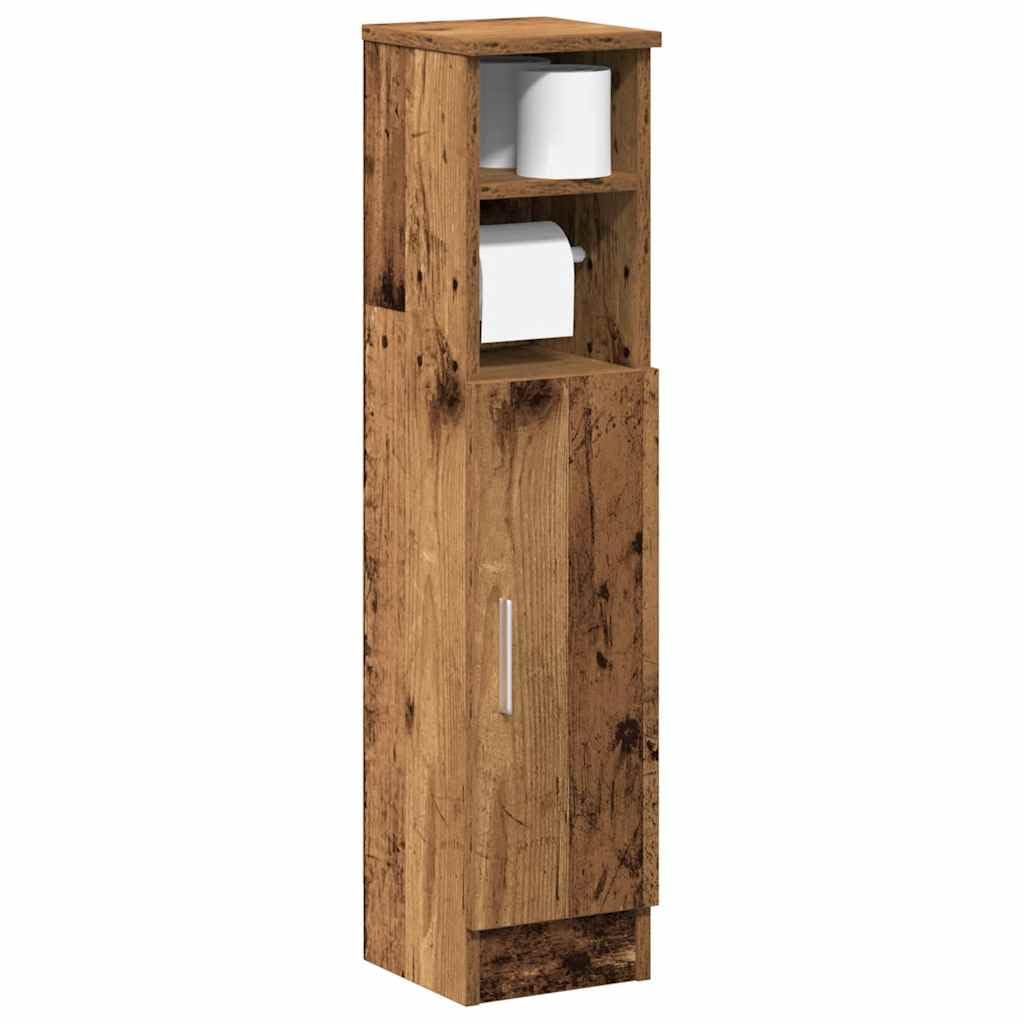 Armario de baño fácil de montar con fijación de puerta opcional como mueble de baño funcional con espacio de almacenamiento, compartimento abierto y cerrado y integrado