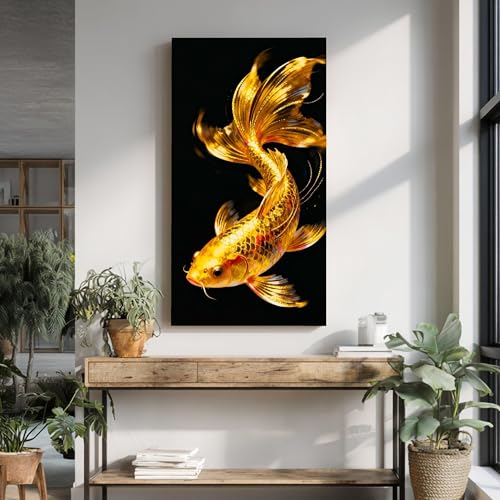 Tableau carpes koï dorées de qualité supérieure décoration intérieure