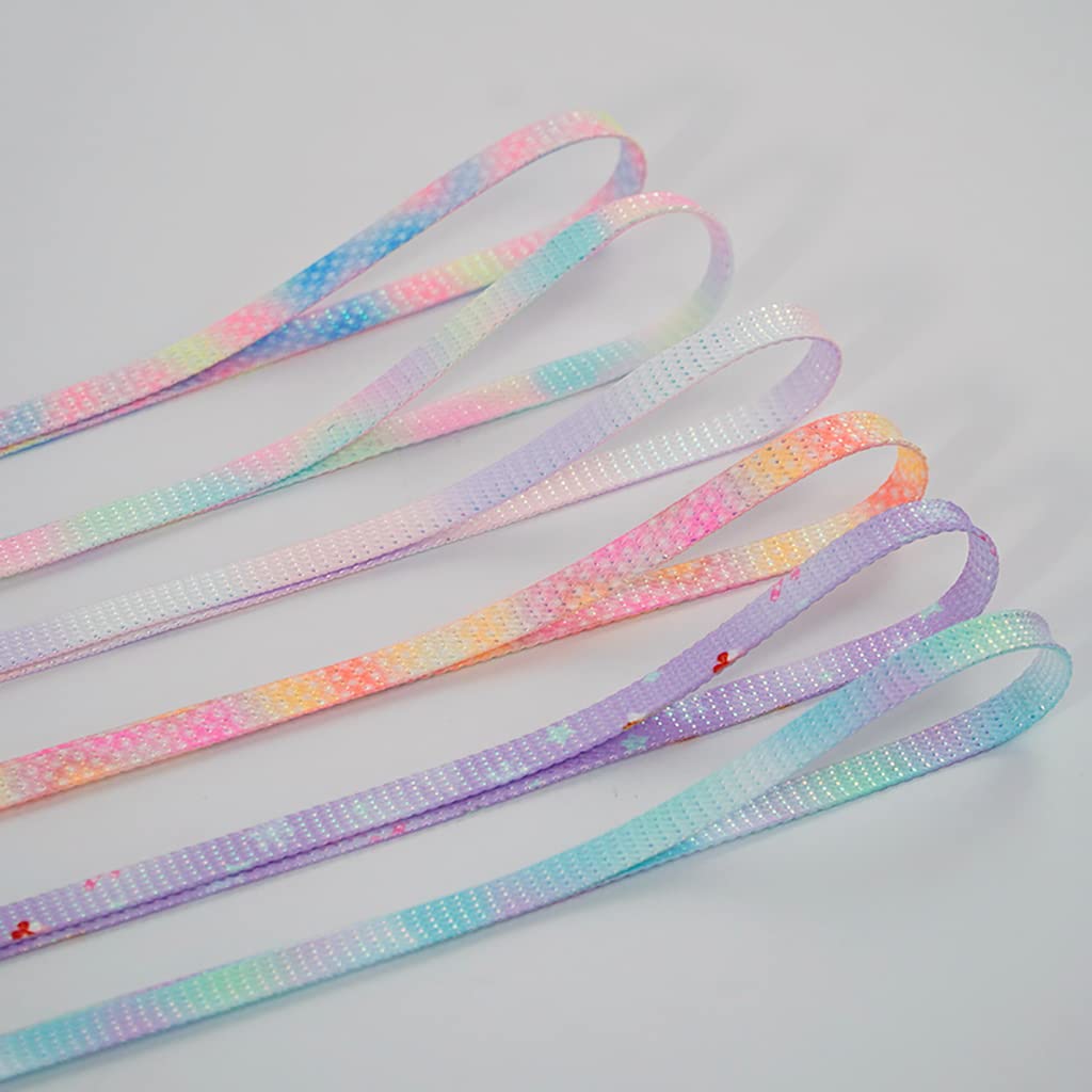 Cordones para Zapatillas Deportivas Cordones alargados de 260 cm for Patines de Hielo, con Efecto Tie-Dye Degradado, for Patinar sobre Hielo, 1 par.