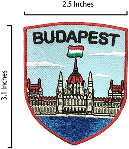 Miniatura 6 de A-ONE Széchenyi Chain Bridge Hungría 3D City Nevera imán 1PC+Parlamento de Budapest paños bordado parche 1 unidad, calcomanía para nevera, parche de