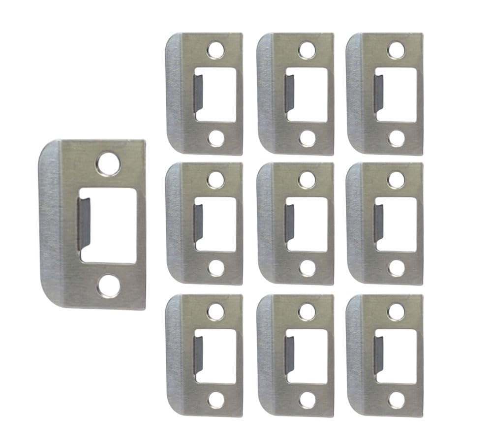 QCAA Stainless Steel Extended Lip Strike, 1-1/2"X2-1/4", Satin Nickel, 10 Pack, Made in Taiwan