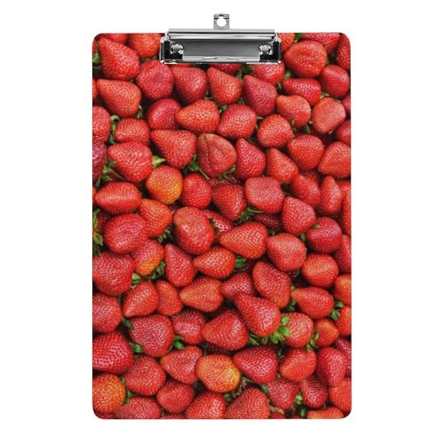 クリップボード A4 縦型 イチゴ柄 いちご 苺 ファイルボード 壁掛け 画板 書きやすい お会計ボード て持ち運びやす 文書整理 文房具 会議パッド 事務用品 メモ 学校 家庭用バインダー