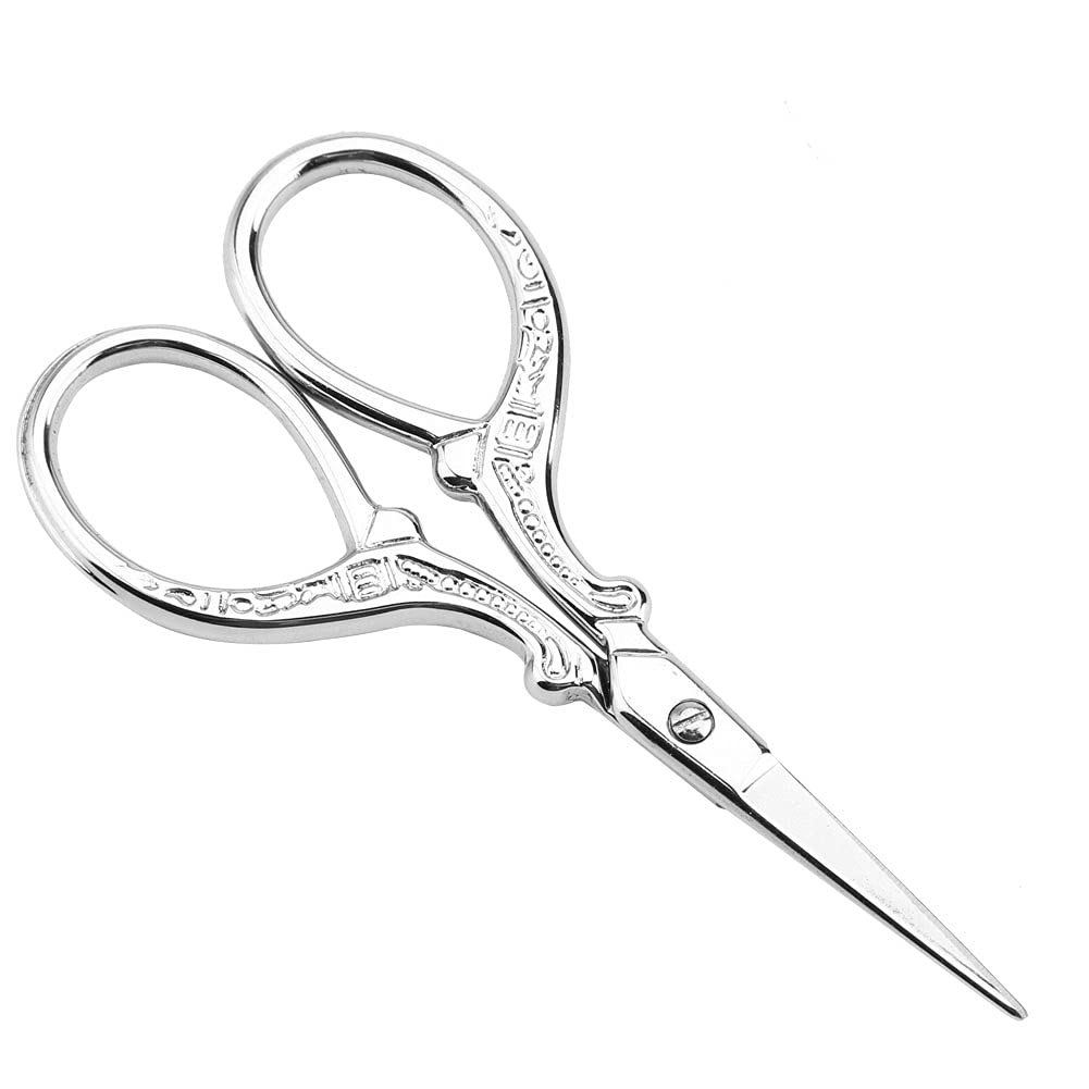 Forbici Da Sarto In Acciaio Inossidabile Vintage – 1 Pezzo, Piccole E Affilate – Ideali Per Ricamo, Cucito E Artigianato (Grigio Argento, Modello Girasole 11,5 Cm)