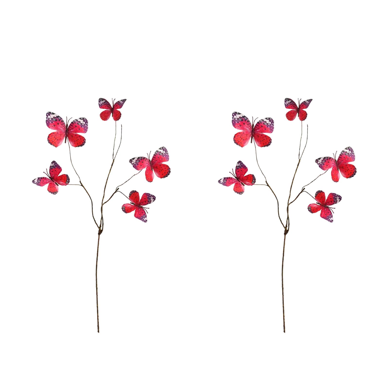 Tsophreniq Of 2 Artificial Butterfly Flowers Wedding Party Home Decoration Faux Branch for Indoor and Outdoor Arrangements Faux Flowers