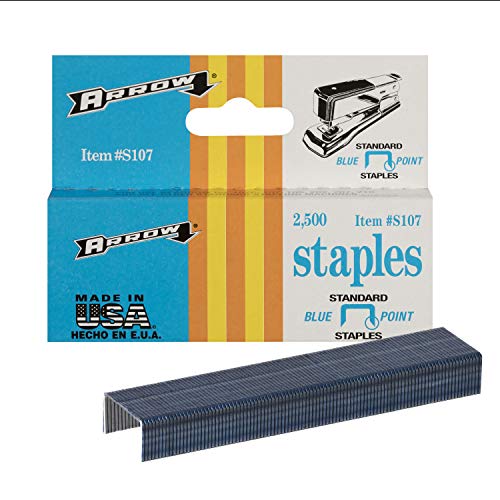 arrow s107 blue standard desk staples, 2,500 pack