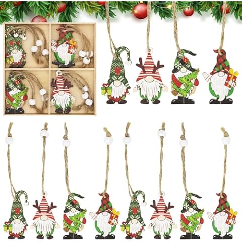 CHEERYMAGIC 12PCS Christmas Gnome Ornaments Cover